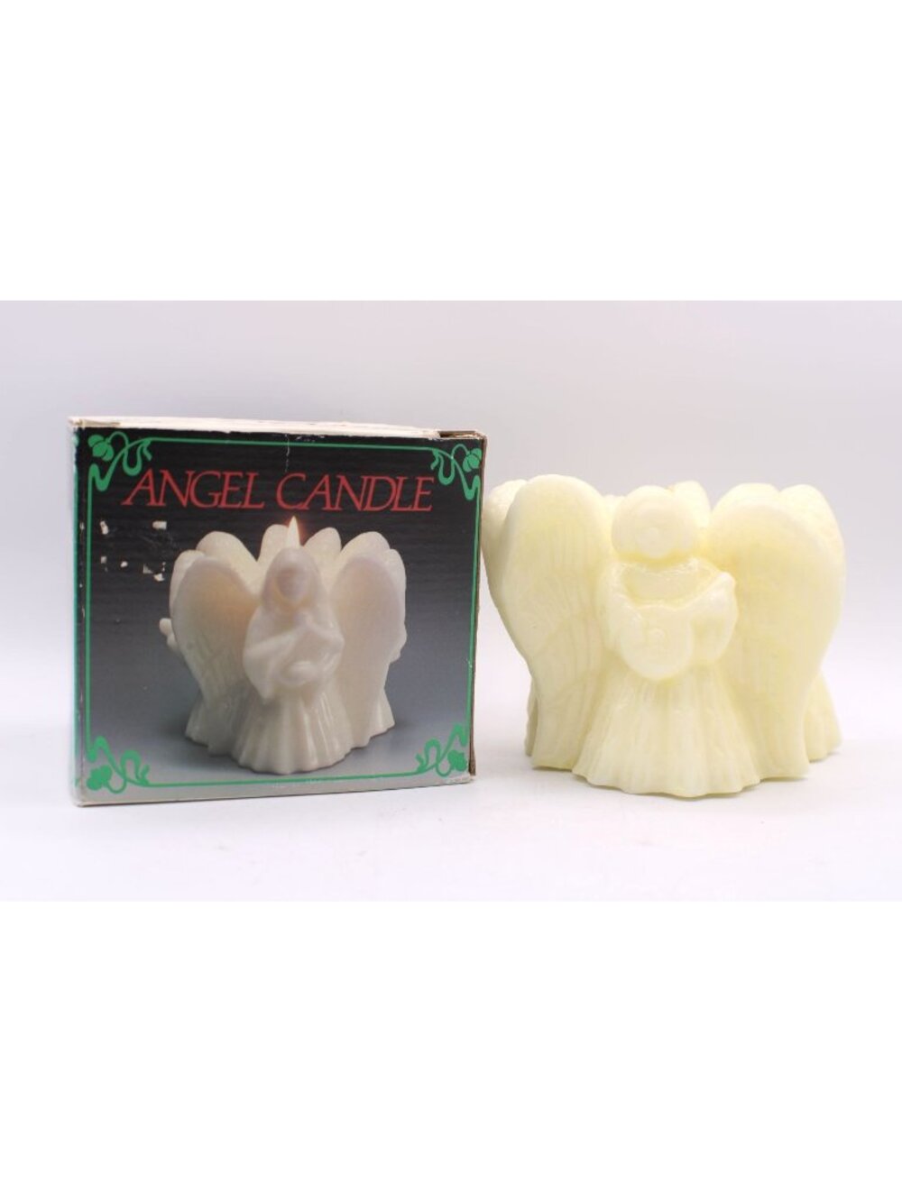 Angel-Shaped Decorative Candle 5x4" Celestial Divine Guardians Holy Spirits Vtg